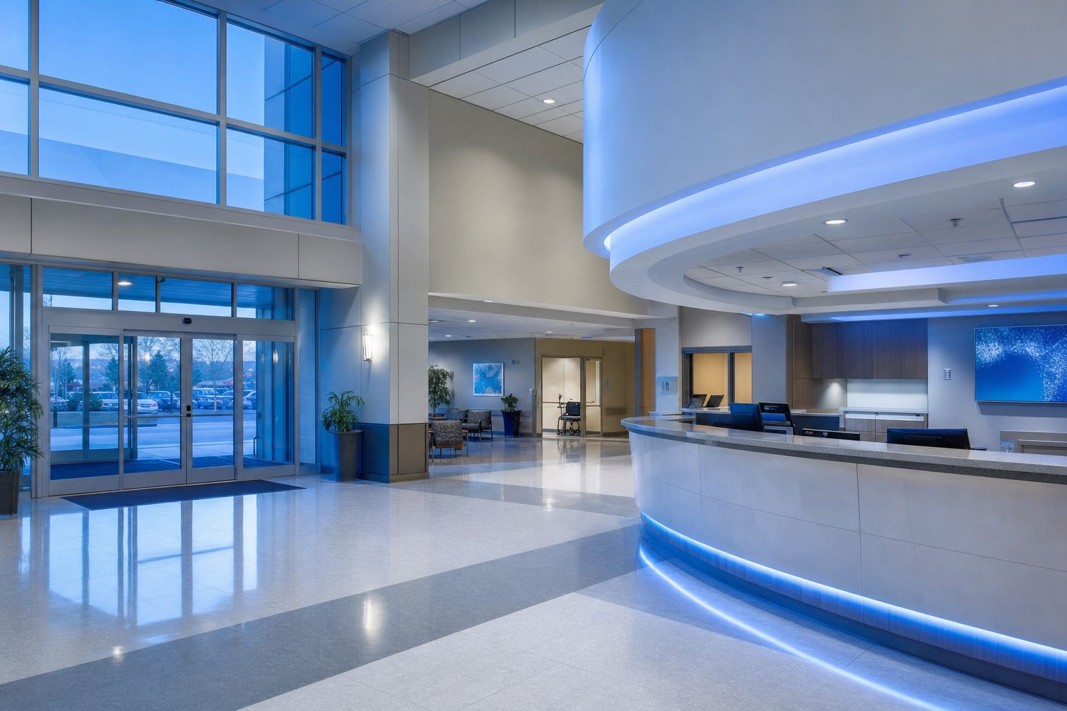 Recepción de hospital moderno